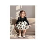 black and white combo dress