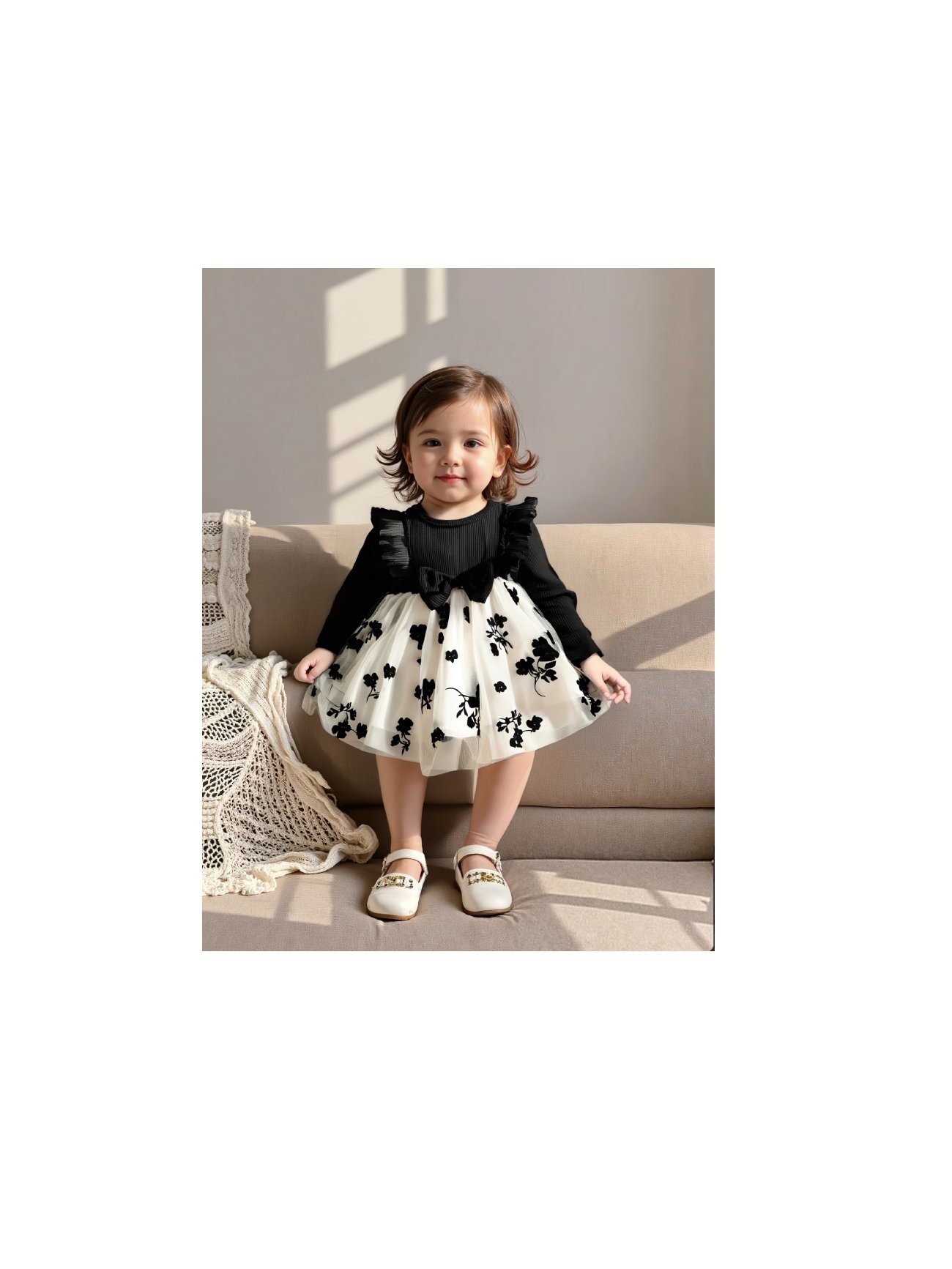 black and white combo dress