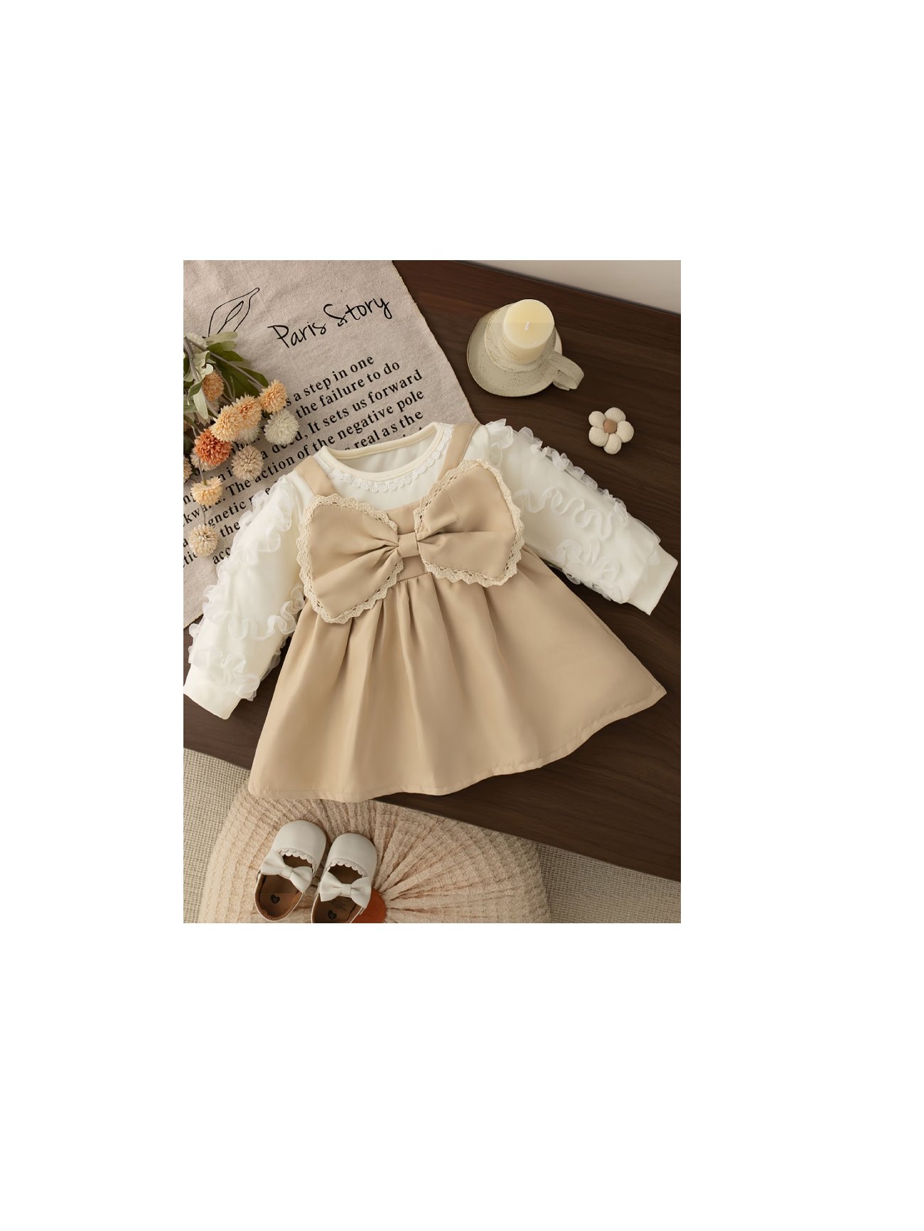 beige baby dress
